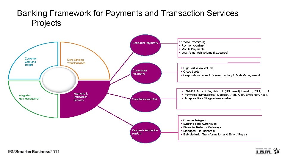 Banking Framework for Payments and Transaction Services Projects Consumer Payments Customer Care and Insight