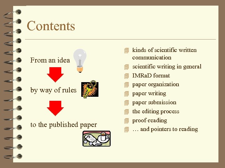 Contents 4 kinds of scientific written From an idea 4 4 by way of