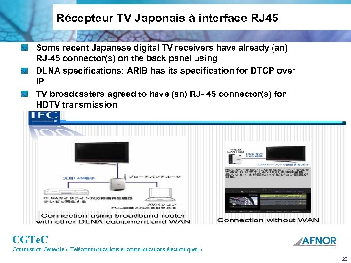 Récepteur TV Japonais à interface RJ 45 Some recent Japanese digital TV receivers have