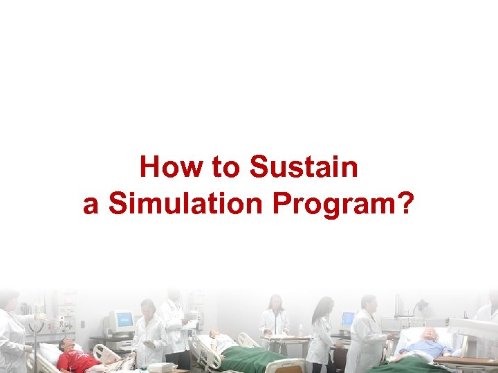 How to Sustain a Simulation Program? 