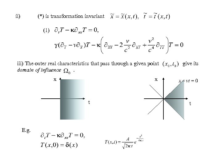 ii) (*) is transformation invariant (1) iii) The outer real characteristics that pass through