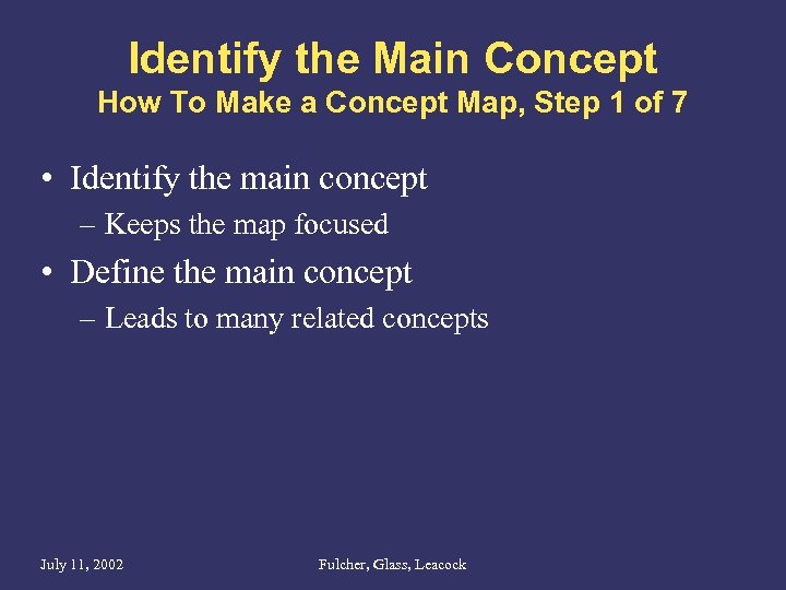 Identify the Main Concept How To Make a Concept Map, Step 1 of 7
