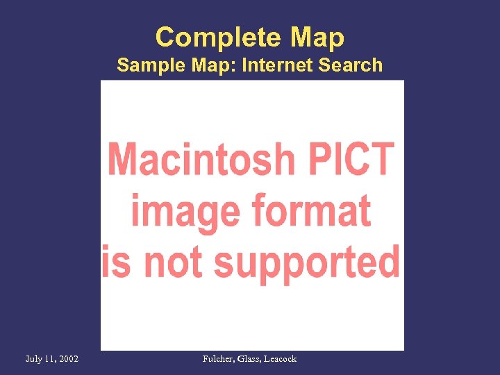 Complete Map Sample Map: Internet Search July 11, 2002 Fulcher, Glass, Leacock 
