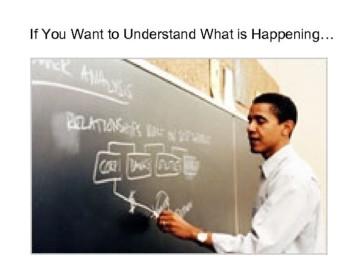 If You Want to Understand What is Happening… 