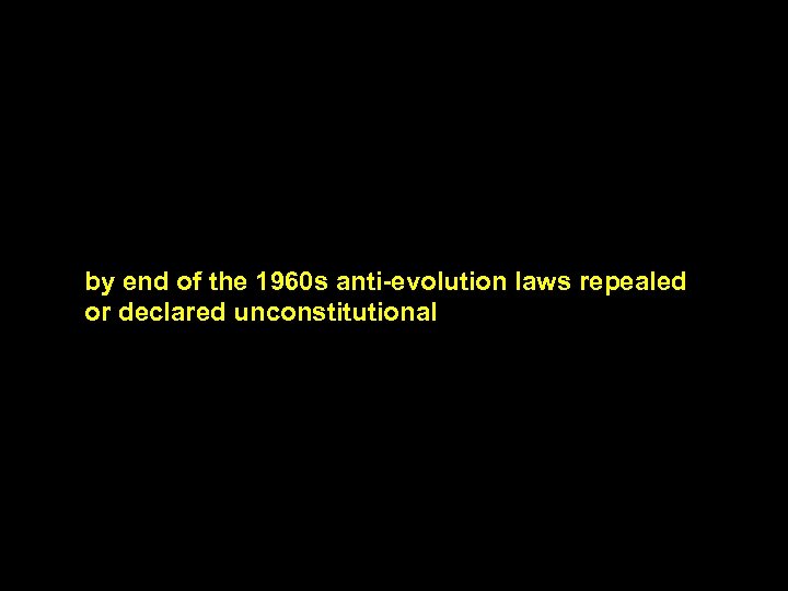 by end of the 1960 s anti-evolution laws repealed or declared unconstitutional 