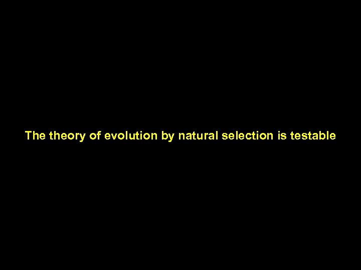 The theory of evolution by natural selection is testable 