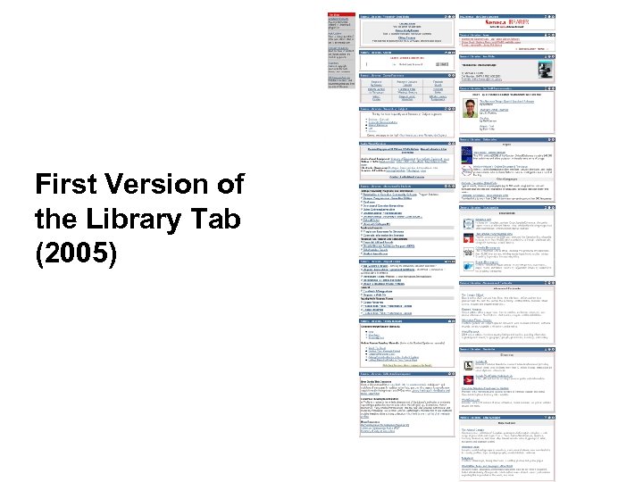 First Version of the Library Tab (2005) 