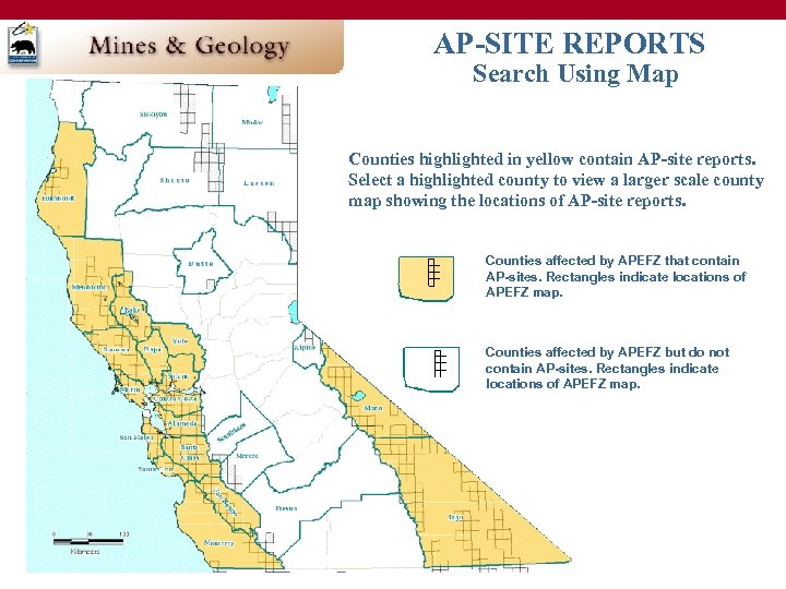 AP-SITE REPORTS Search Using Map Counties highlighted in yellow contain AP-site reports. Select a
