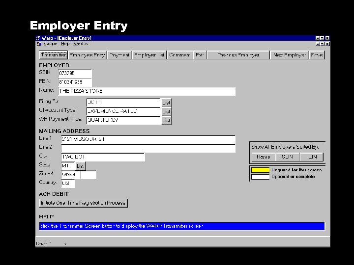 Employer Entry 