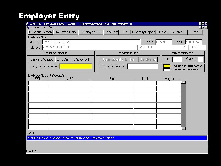 Employer Entry 