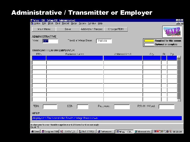 Administrative / Transmitter or Employer 