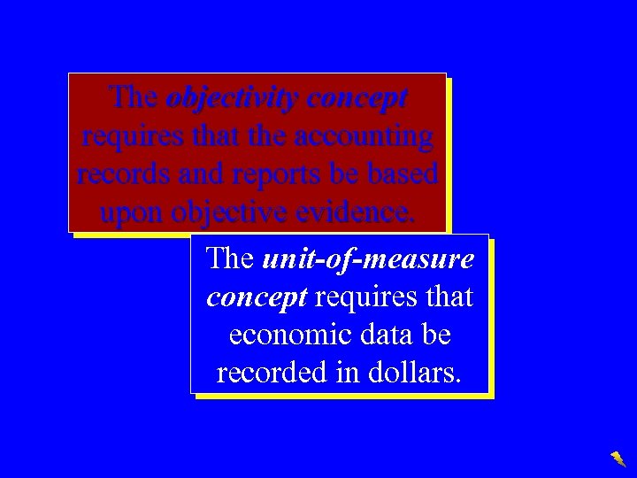 The objectivity concept requires that the accounting records and reports be based upon objective