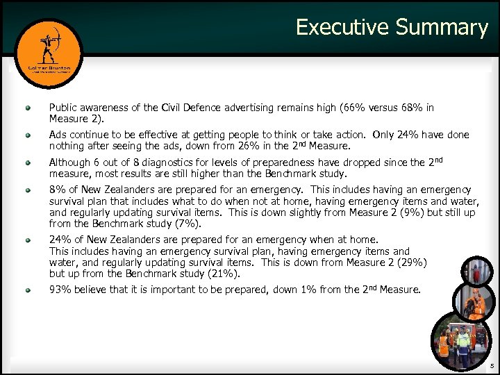 Executive Summary Public awareness of the Civil Defence advertising remains high (66% versus 68%