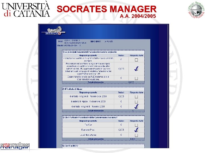 SOCRATES MANAGER A. A. 2004/2005 