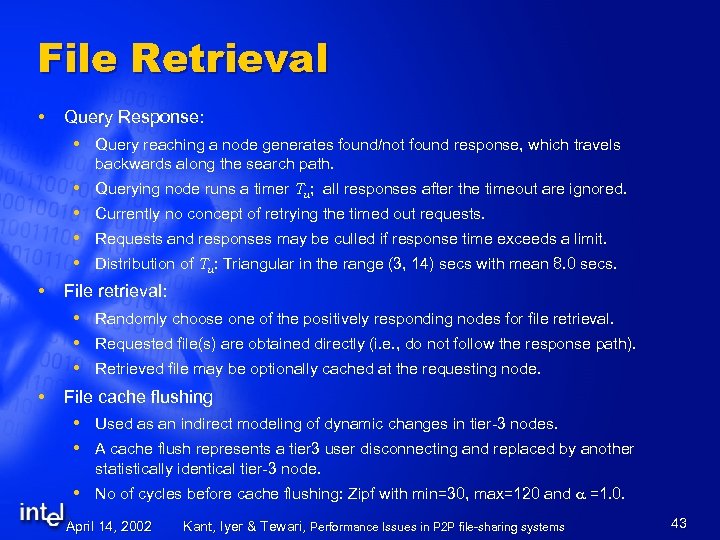 File Retrieval Query Response: Query reaching a node generates found/not found response, which travels