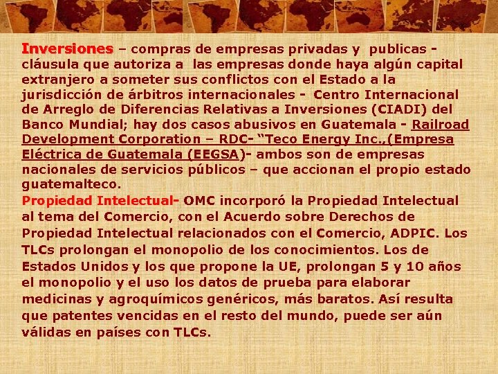 Inversiones – compras de empresas privadas y publicas - cláusula que autoriza a las