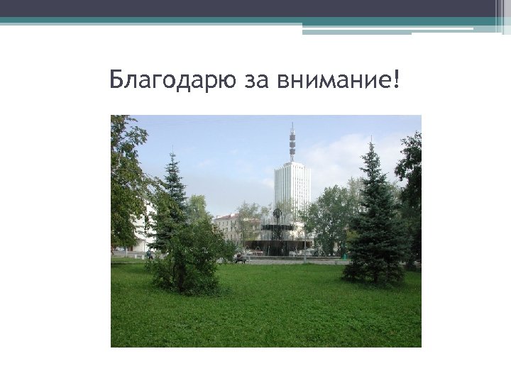 Благодарю за внимание! 