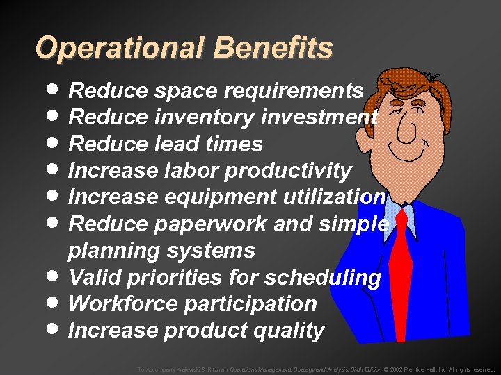 Operational Benefits · Reduce space requirements · Reduce inventory investment · Reduce lead times