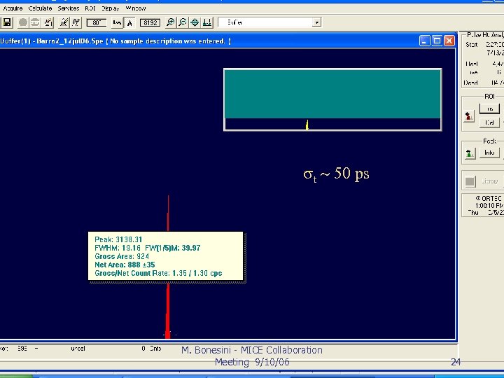st ~ 50 ps M. Bonesini - MICE Collaboration Meeting 9/10/06 24 