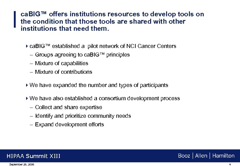 ca. BIG™ offers institutions resources to develop tools on the condition that those tools