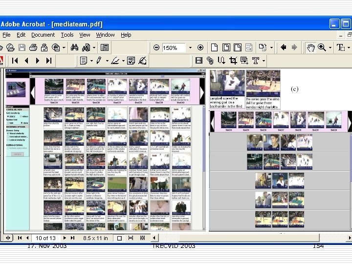 17. Nov 2003 TRECVID 2003 154 