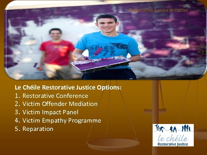 Restorative Justice Initiative Le Chéile Restorative Justice Options: 1. Restorative Conference 2. Victim Offender
