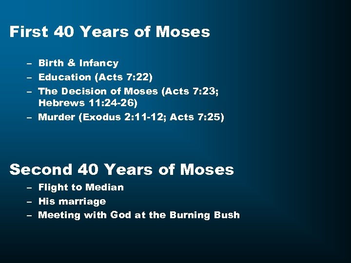 First 40 Years of Moses – Birth & Infancy – Education (Acts 7: 22)