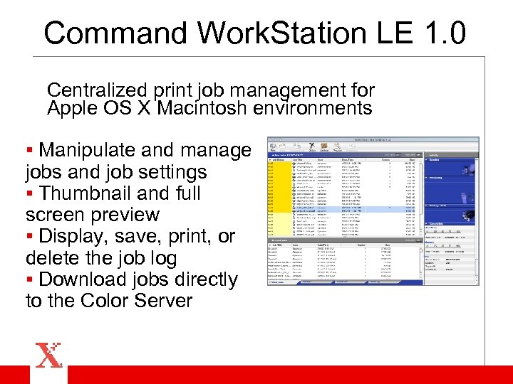 Command Work. Station LE 1. 0 Centralized print job management for Apple OS X