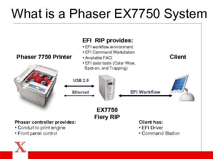 What is a Phaser EX 7750 System EFI RIP provides: • EFI workflow environment