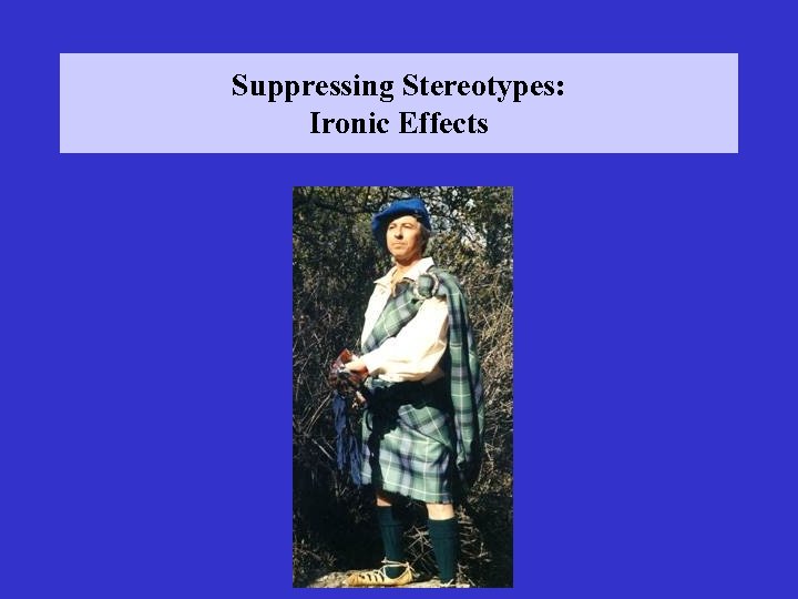 Suppressing Stereotypes: Ironic Effects 