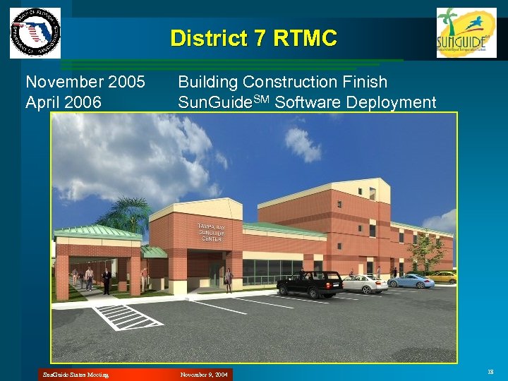 District 7 RTMC November 2005 April 2006 Sun. Guide Status Meeting Building Construction Finish