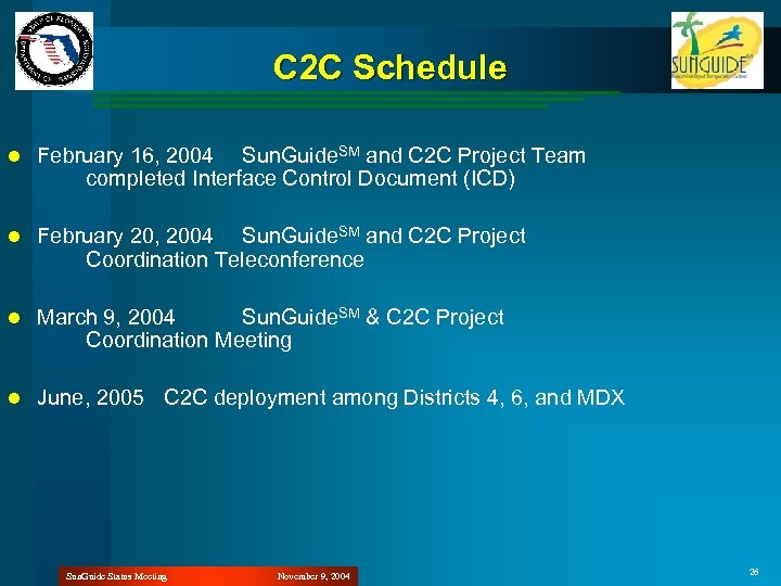 C 2 C Schedule l February 16, 2004 Sun. Guide. SM and C 2