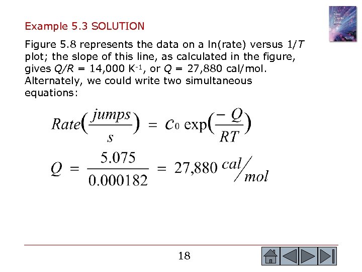 Example 5. 3 SOLUTION Figure 5. 8 represents the data on a ln(rate) versus