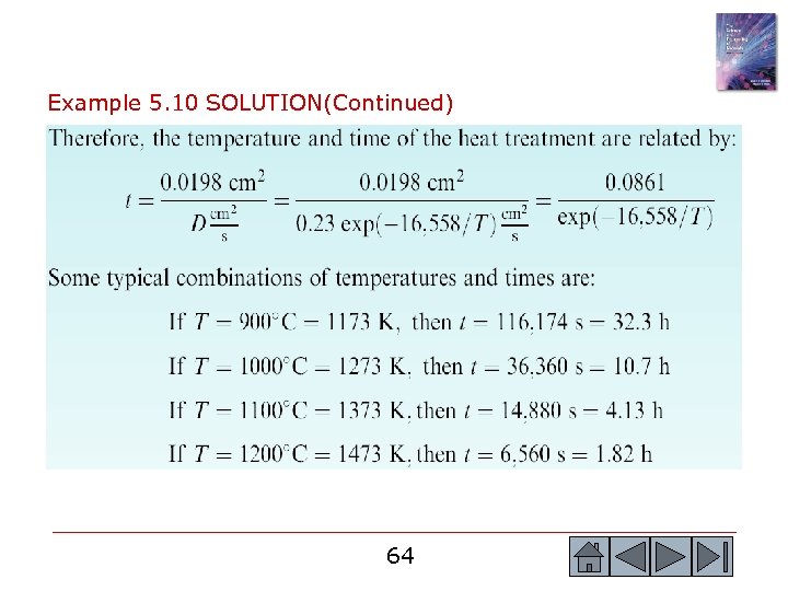 Example 5. 10 SOLUTION(Continued) 64 64 