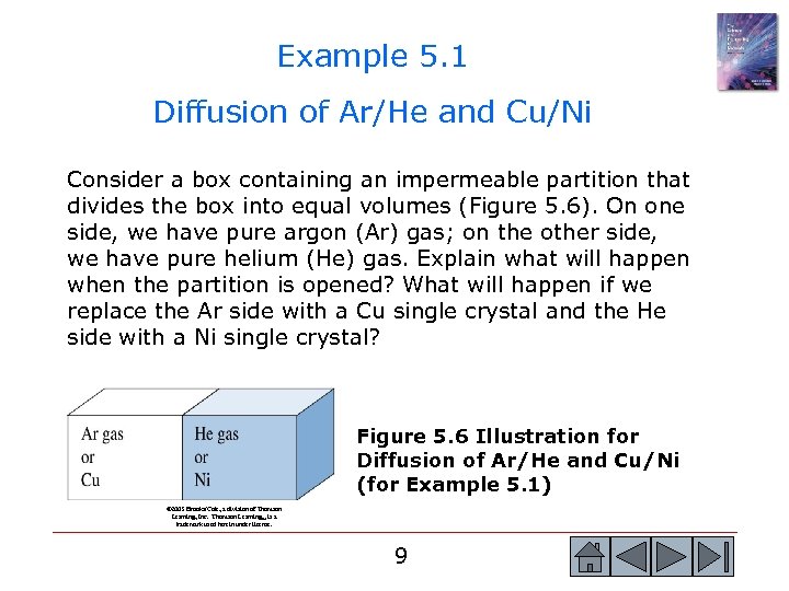 Example 5. 1 Diffusion of Ar/He and Cu/Ni Consider a box containing an impermeable