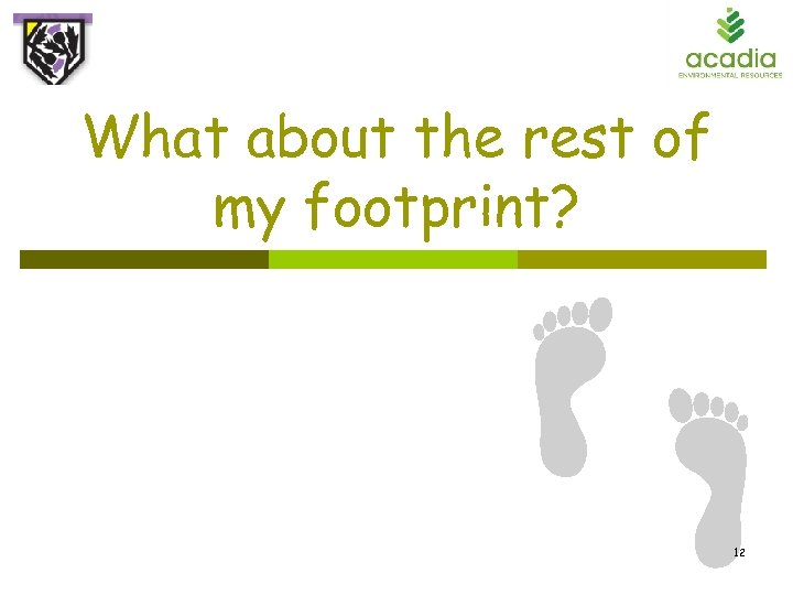 What about the rest of my footprint? 12 