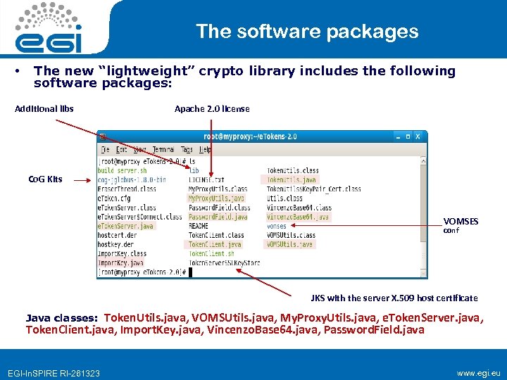 The software packages • The new “lightweight” crypto library includes the following software packages:
