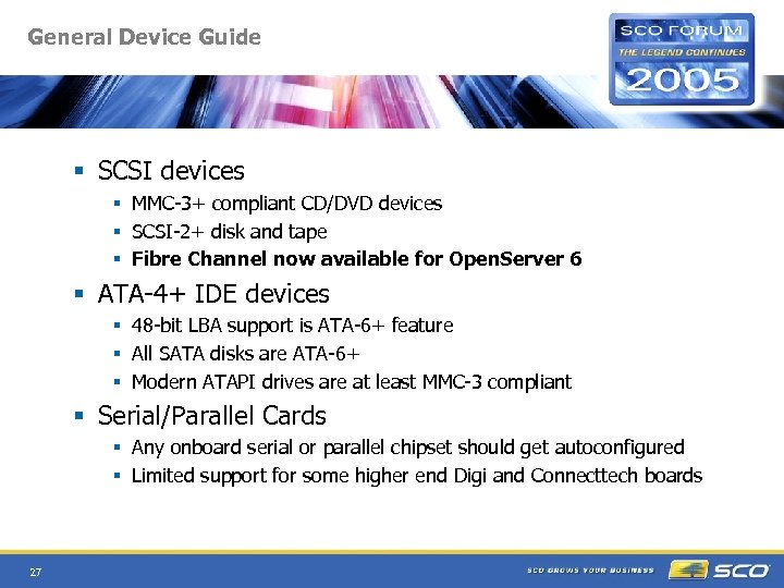 General Device Guide § SCSI devices § MMC-3+ compliant CD/DVD devices § SCSI-2+ disk