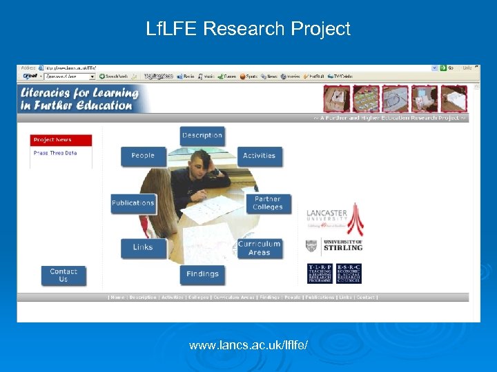 Lf. LFE Research Project www. lancs. ac. uk/lflfe/ 