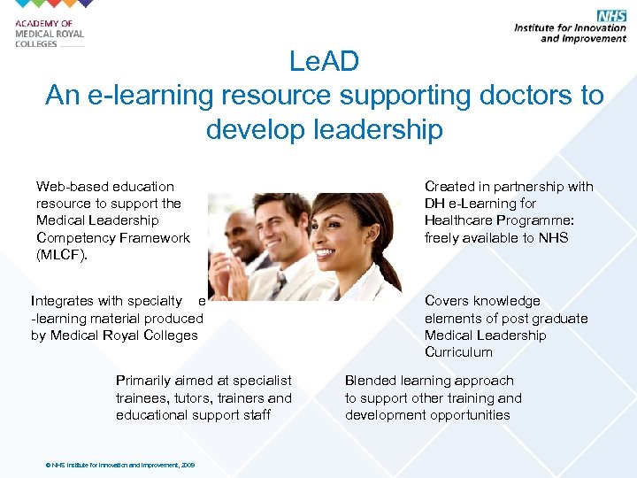 Le. AD An e-learning resource supporting doctors to develop leadership Web-based education resource to