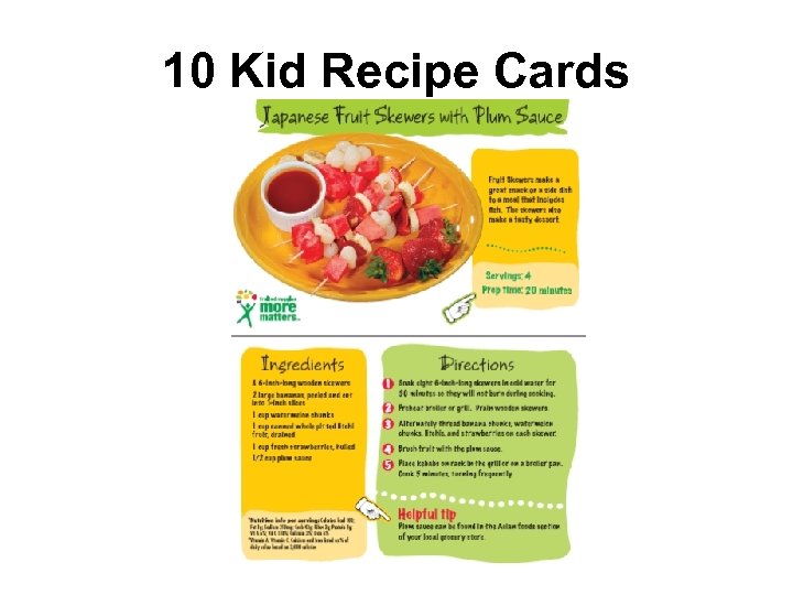 10 Kid Recipe Cards 