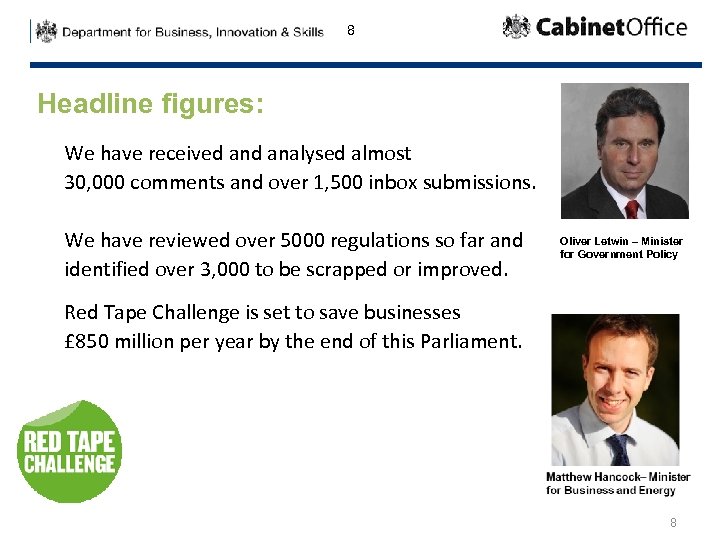 8 Headline figures: We have received analysed almost 30, 000 comments and over 1,