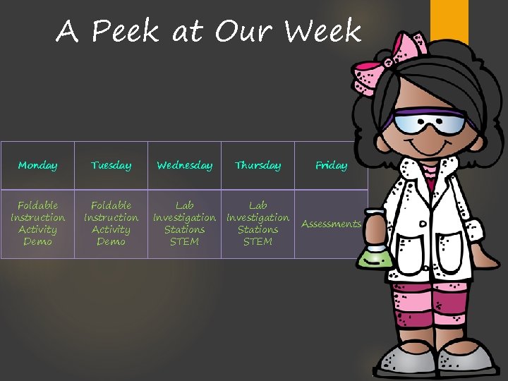 A Peek at Our Week Monday Tuesday Wednesday Thursday Friday Foldable Instruction Activity Demo