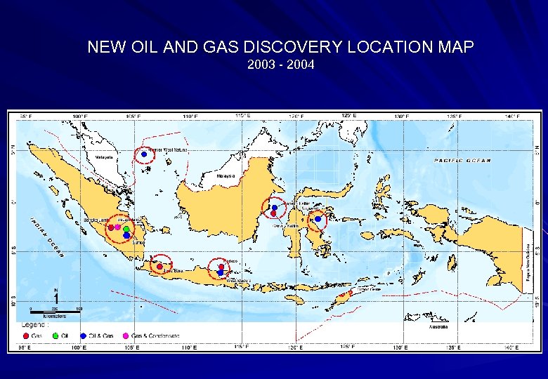 NEW OIL AND GAS DISCOVERY LOCATION MAP 2003 - 2004 