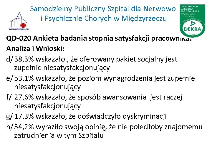Samodzielny Publiczny Szpital dla Nerwowo i Psychicznie Chorych w Międzyrzeczu QD-020 Ankieta badania stopnia