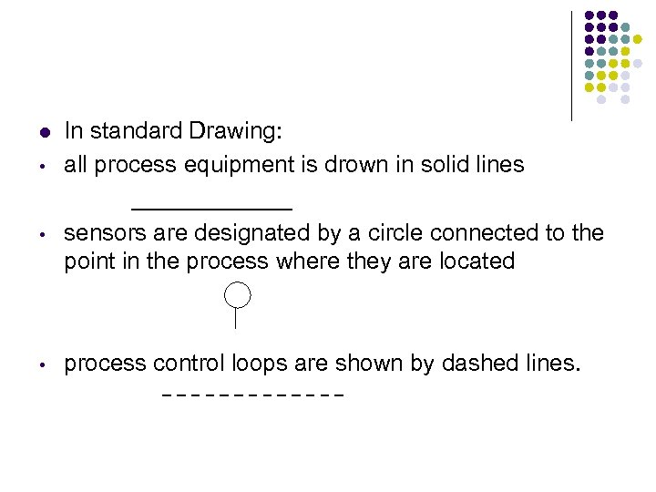 l • In standard Drawing: all process equipment is drown in solid lines •