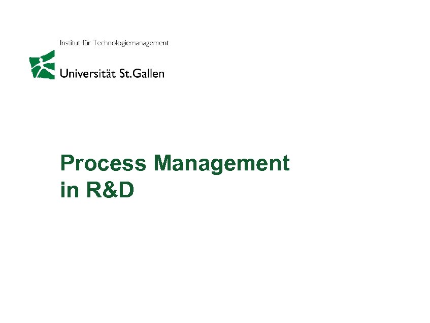 Process Management in R&D 