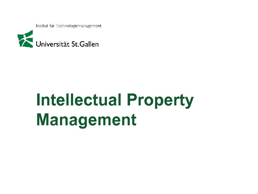 Intellectual Property Management 
