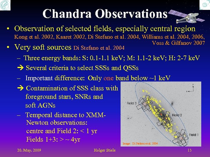 Chandra Observations • Observation of selected fields, especially central region • Kong et al.