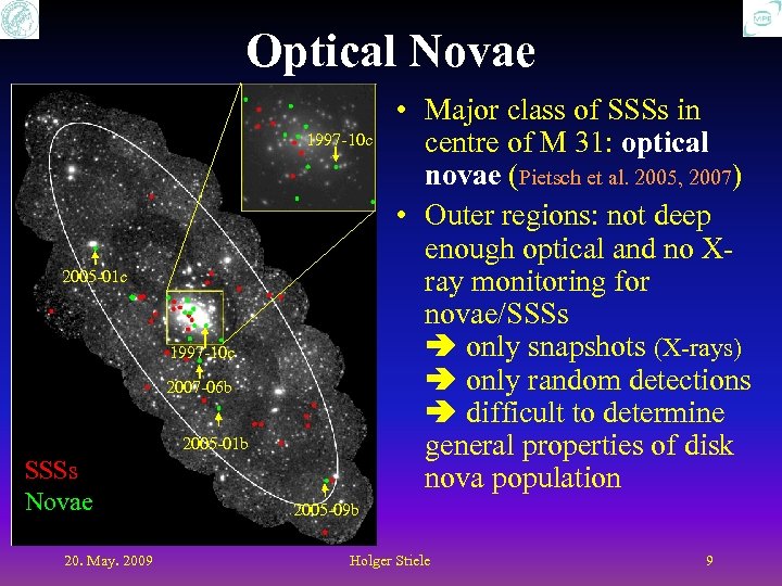 Optical Novae 1997 -10 c 2005 -01 c 1997 -10 c 2007 -06 b